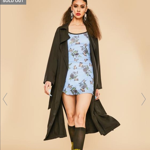 DollsKill Black Trench Coat - Picture 3 of 8